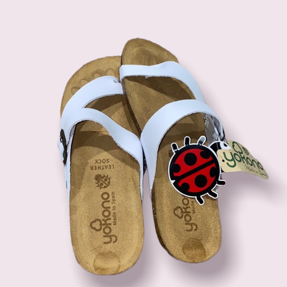 white sandals